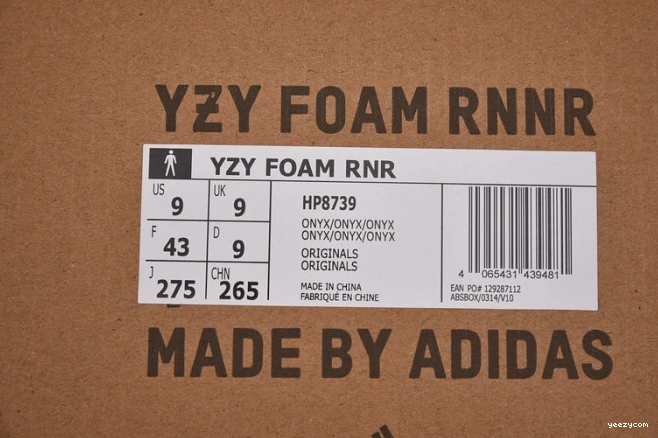 Adidas Yeezy Foam RNNR Onyx HP8739 0806